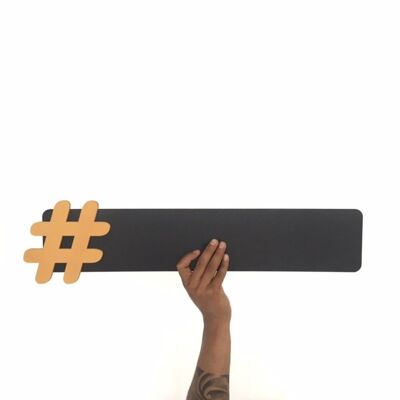 HASHTAG PEACH BLACK SLATE 46 X 16 CM