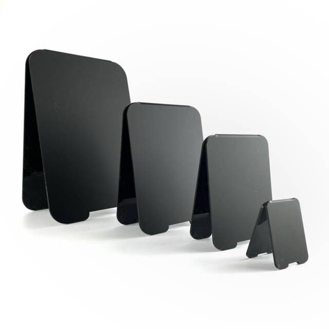 Pizarra caballete sobremesa de 6 x 8 cm con 2 caras negras uso con tizas y tiza líquida