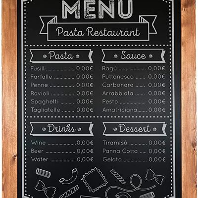 Black slate 50 x 70 cm rustic wooden frame