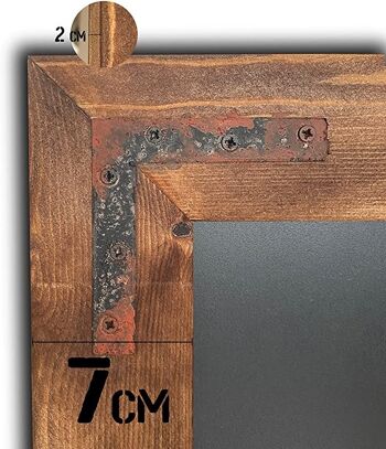 Ardoise noire 50 x 70 cm cadre en bois rustique 3