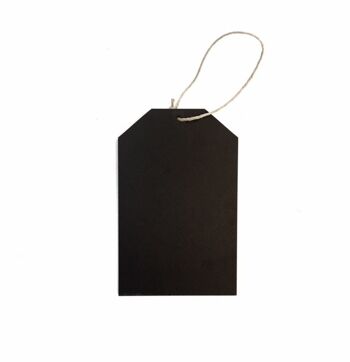 Ardoise noire en forme d'étiquette avec corde 7 x 11 cm 2