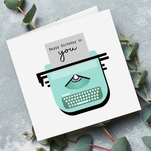 Happy Birthday Typewriter Card