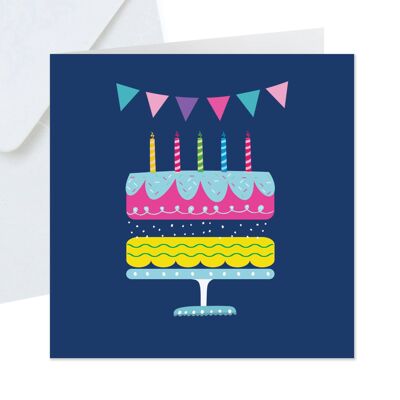 Gâteau d'anniversaire avec carte Bunting