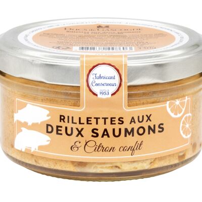 Two salmon and candied lemon rillettes 130g
