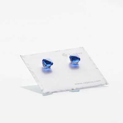 Pendientes de plata y vidrio Calipso azul