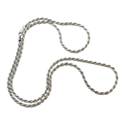 Collana  CORDA una catena d'argento che sembra la corda vera