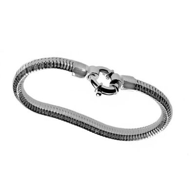 Morbido bracciale in argento catena doppia tipo 'snake'