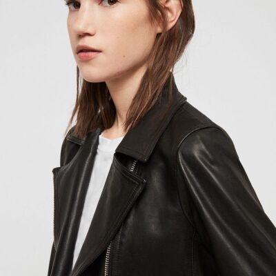 All Saints Vela Biker Leather Jacket For Women