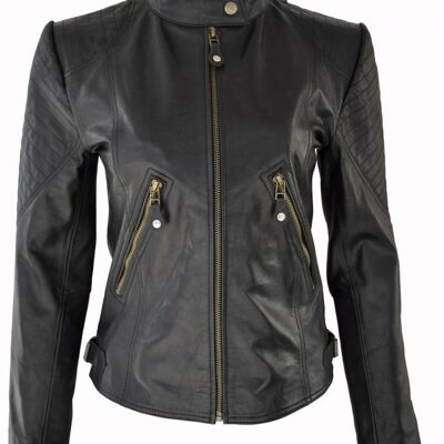 Black Leather Bomber Jacket