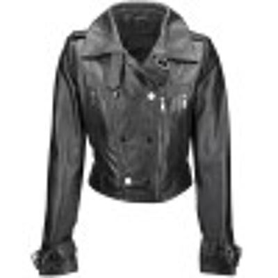 Christina Short Biker Leather Jacket
