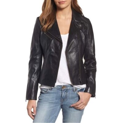 Jazmin Uk Zip Biker Jacket