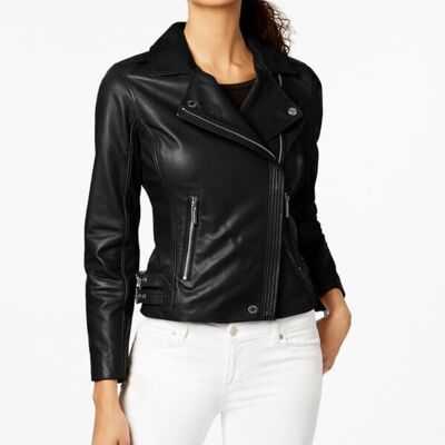 Aliyah chaqueta estilo motera negra