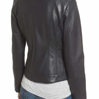 Rose Real Leather Moto Jacket