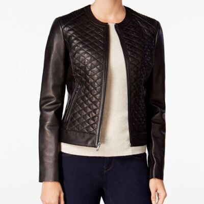 Chaqueta de cuero marrón