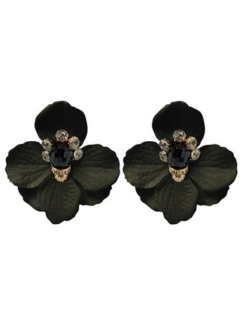 BOUCLES D'OREILLES FLEUR NOIRE