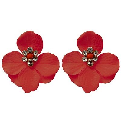 RED FLOWER EARRINGS