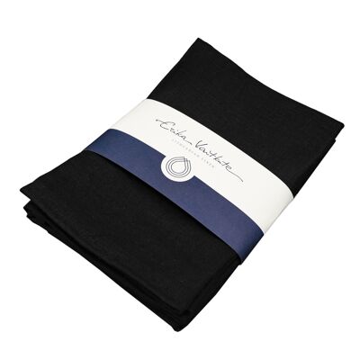 Linen napkin RUTA, color: black