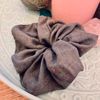 Lurex plumetis scrunchie