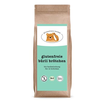 glutenfreie bürli brötchen - bio backmischung - Mischung für 10 Brötchen - 540g Backmischung