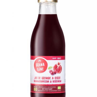 100% Pure organic pomegranate / Morello cherry juice, cold pressing