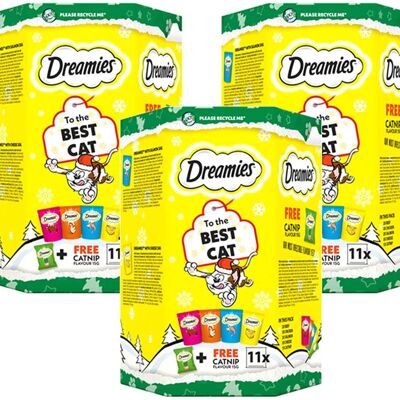 Dreamies Christmas Gift Box for Cats Mixed Biscuits 315g - 3 Pack
