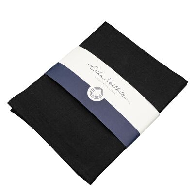 Linen table runner RUTA, color black