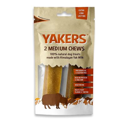 Yakers Natural Dog Chew - 2 Medium Chews Prepack