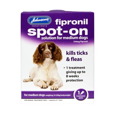 Johnsons Fipronil Spot-On Solution for Medium Dogs, 1 Treatment