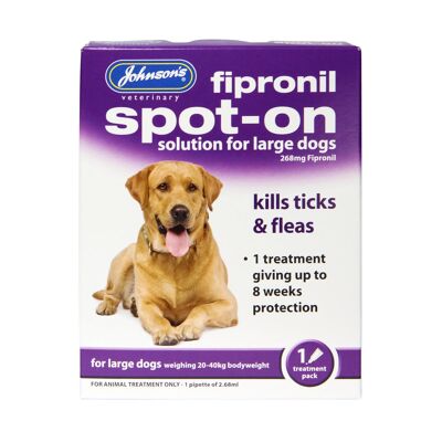 Johnsons Fipronil Spot-On Solution for Large Dogs, 1 Treatment