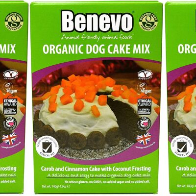 Benevo Organic Carob & Cinnamon Dog Cake Mix 3 x 140g