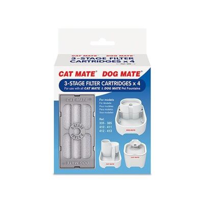 Pet Mate 3-Stage Filter Cartridges x 4 (for 335, 385, 410, 411, 412, 413)