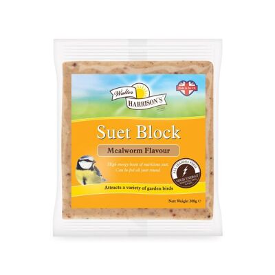 Walter Harrison's Suet Block with added Mealworms (12 x 300g)