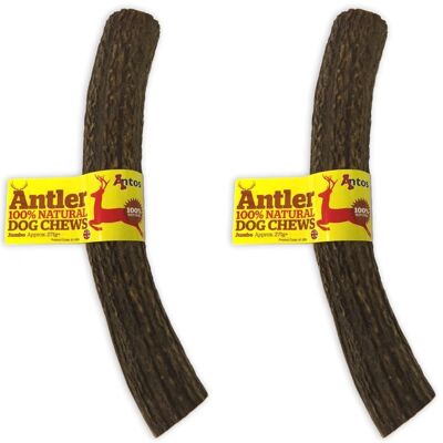 Antos Antler Natural Dog Chew - 2 Pack Deal - Jumbo (270g +) - 2 Pack