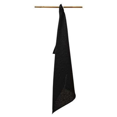 Linen tea towel RUTA, color black