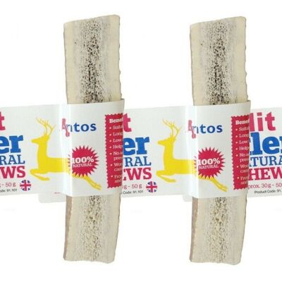 Antos Split Antler 100% Natural Dog Chew - 3 Pack Deal - Small (30g - 50g) - 3 Pack