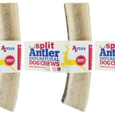 Antos Split Antler 100% Natural Dog Chew - 3 Pack Deal - Medium (51g - 80g) - 3 Pack
