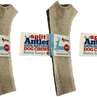 Antos Split Antler 100% Natural Dog Chew - 3 Pack Deal - Extra Large (120g +) - 3 Pack