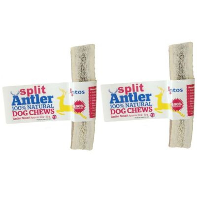 Antos Split Antler 100% Natural Dog Chew - 2 Pack Deal - Small (30g - 50g) - 2 Pack