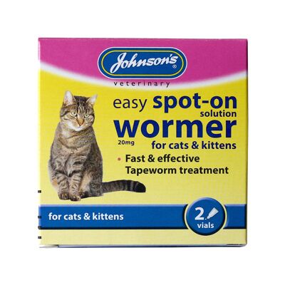 Johnsons Easy Spot-On Wormer for Cats & Kittens, 2 Vials