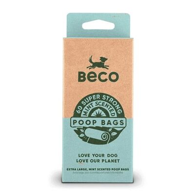 Beco Degradable Poop Bags Mint Scented, 60 Bags