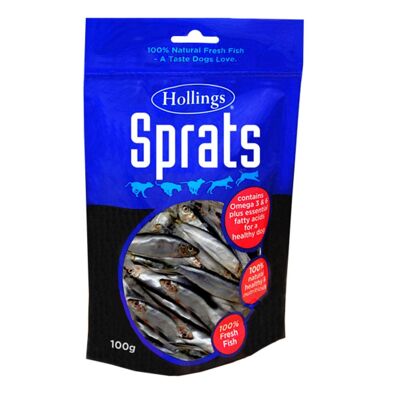 Hollings Dried Sprats 100g - Case of 10 (1kg)