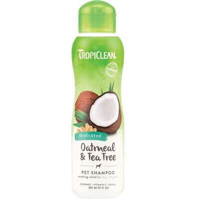 TropiClean Medicated Itch Relief Oatmeal & Tea Tree Pet Shampoo 355ml