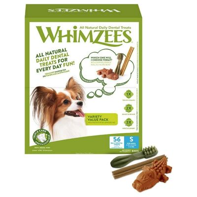 Whimzees Variety Value Pack Small, 56 Treats