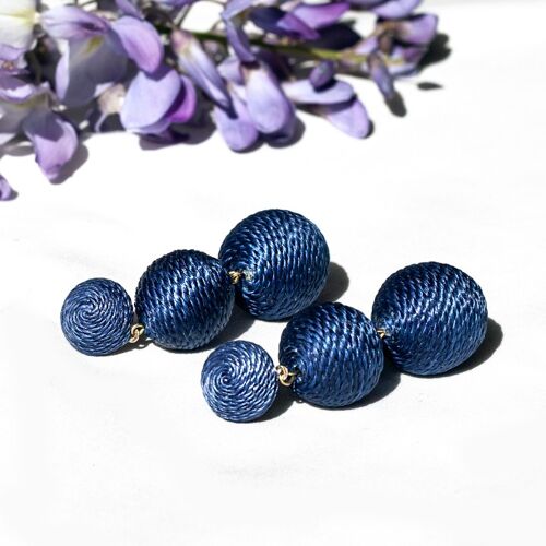 Midi Lolita Earrings Pin - Navy Blue