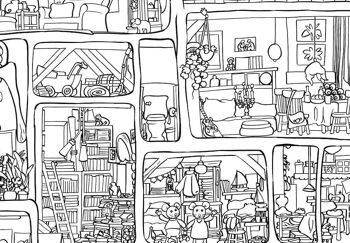 Cahier de coloriage pour enfants - Feuille à colorier XL Mouse Mansion - The Mouse Mansion 4