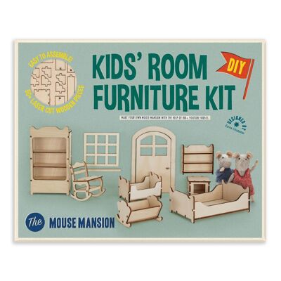Kit de meubles de maison de poupée bricolage pour enfants - Chambre à coucher (échelle 1:12) - The Mouse Mansion