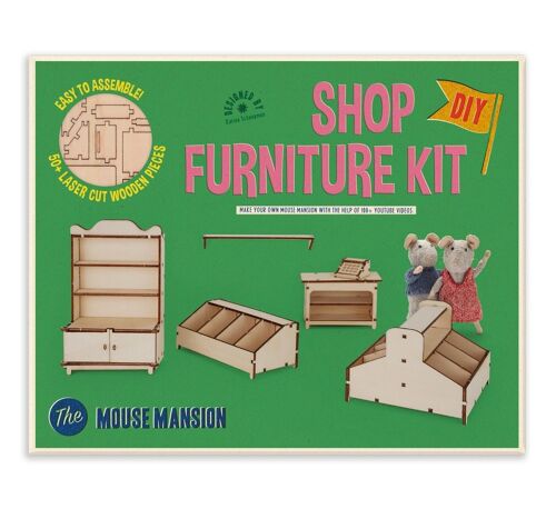 Kids DIY Dollhouse Furniture Kit - Shop (Scale 1:12) - The Mouse Mansion