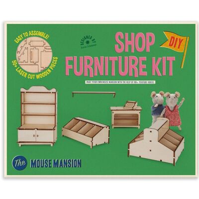 Kit di mobili per casa delle bambole fai-da-te per bambini - Negozio (Scala 1:12) - The Mouse Mansion
