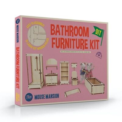 Kit de muebles de casa de muñecas para niños - Baño (Escala 1:12) - The Mouse Mansion