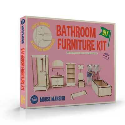 Kids DIY Dollhouse Furniture Kit - Bathroom (Scale 1:12) - The Mouse Mansion